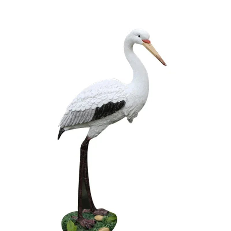 Courtyard Landscape Decoration Ornaments Artificial Egrets and Cranes Garden Ornaments Handicrafts Resin Animal Sculptures