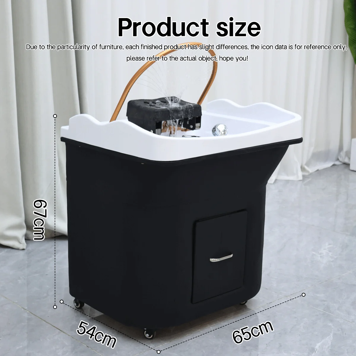 Professional Hair Spa Shampoo Sink With Movable Head Treatment Basin Water Circulation System Heavy Duty For Commercial Barbersh