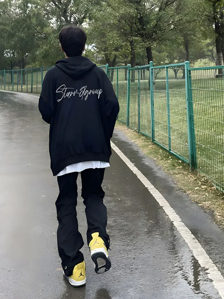 

Мужская толстовка American Sle Heavyweight Bla Hoodie: модный бренд, премиальное качество, весна-осень, повседневный стиль, длинный рукав
