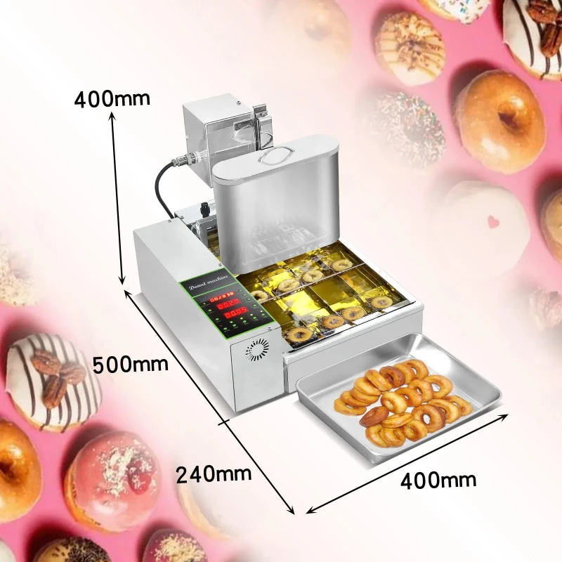 Automatic 4 Row Donut Fryer Maker 110V 220V Doughnut Making Equipment Factory Commercial Mini Doughnut Machine