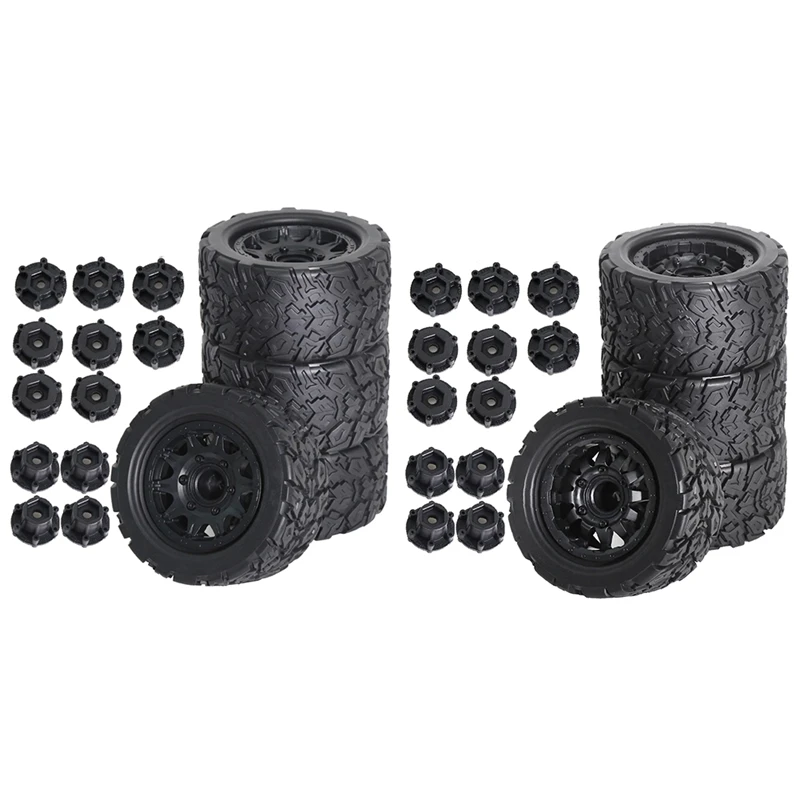 4Pcs 110Mm 1/10 Monster-Stunt Truck Tire 12Mm And 14Mm Hex For TRAXXAS/MAXX ARRMA Granite/KRATON/Outcast/Tamiya