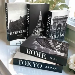 Open Fake Book Storage Box Luxury Decorative Books Ornament Coffee Table Books Shelf Home Interior decoration Bedroom Gift Decor
