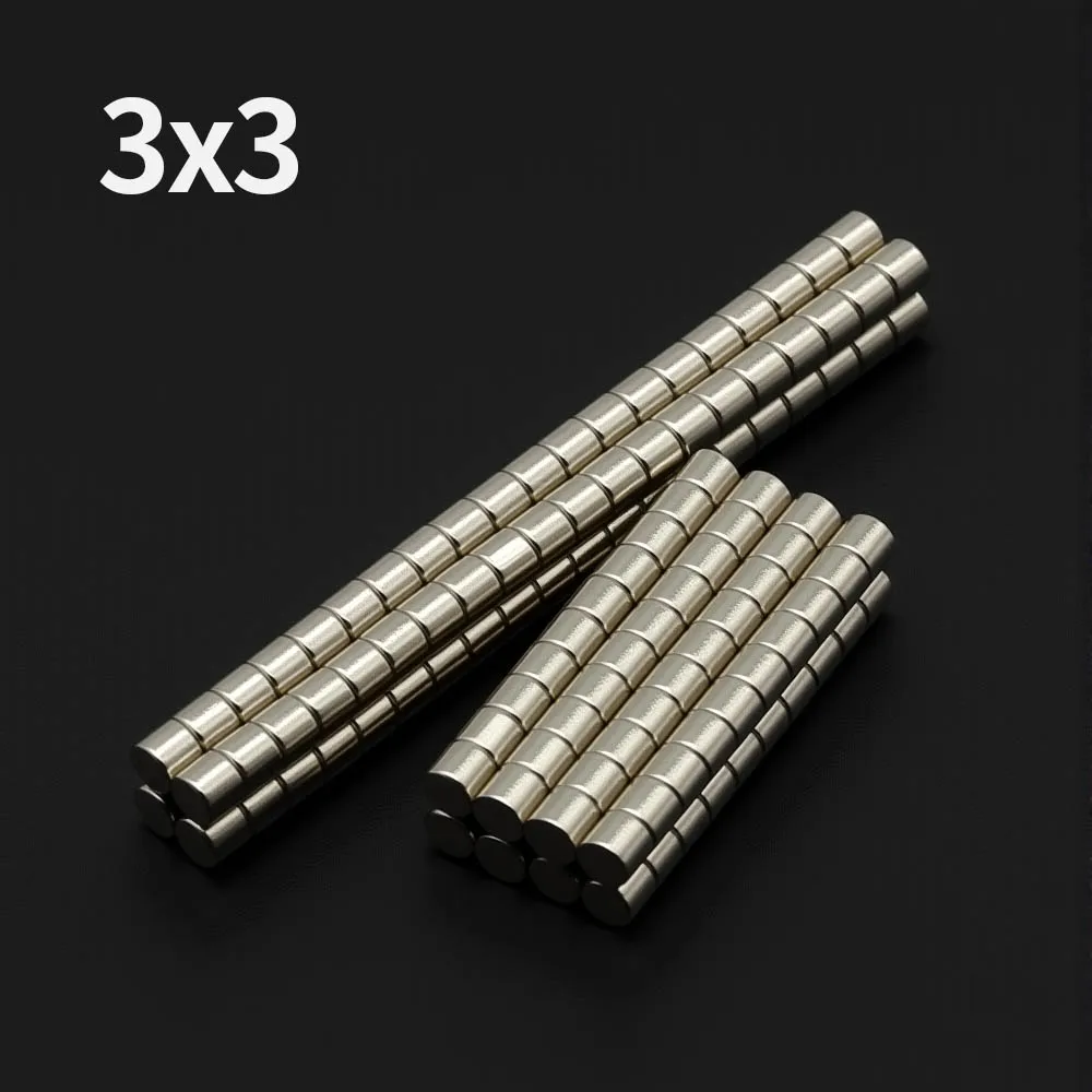 3x3 مللي متر مغناطيس النيوديميوم القوي N35 ندفيب المغناطيسي الدائم imanes جولة سوبر مغناطيس الثلاجة قوي DIY بها بنفسك