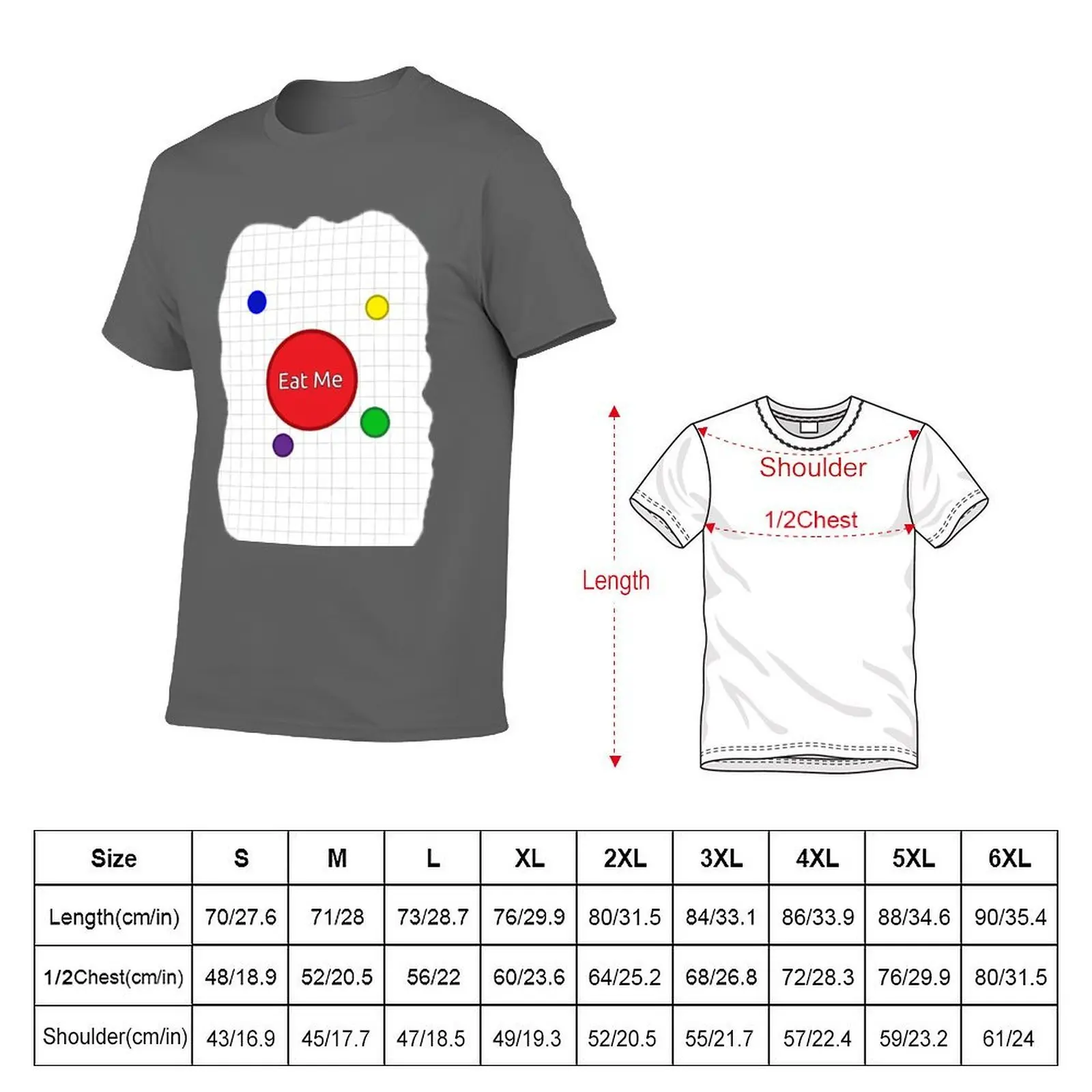 Agar.io - تي شيرت Eat Me مع قمصان مطبوعة للرجال برسومات مضحكة #5