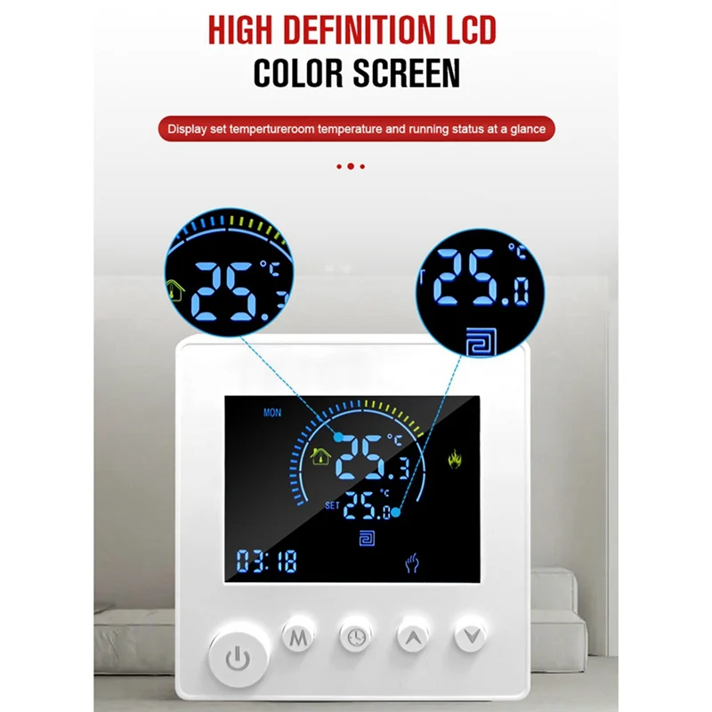 TUYA Wifi Thermostat Temperature Controller Water Electric Floor Heating TRV 16A Digital LCD Display Wall Mounted Durable