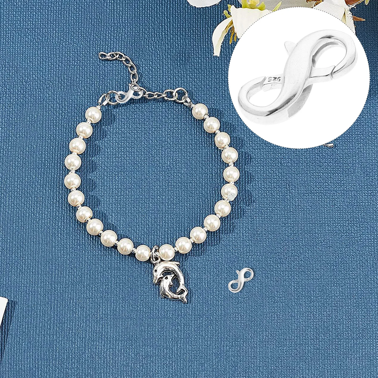 

Double Opening Clasp Sterling Silver Handwoven Jewelry DIY Bracelet Necklace Toddler