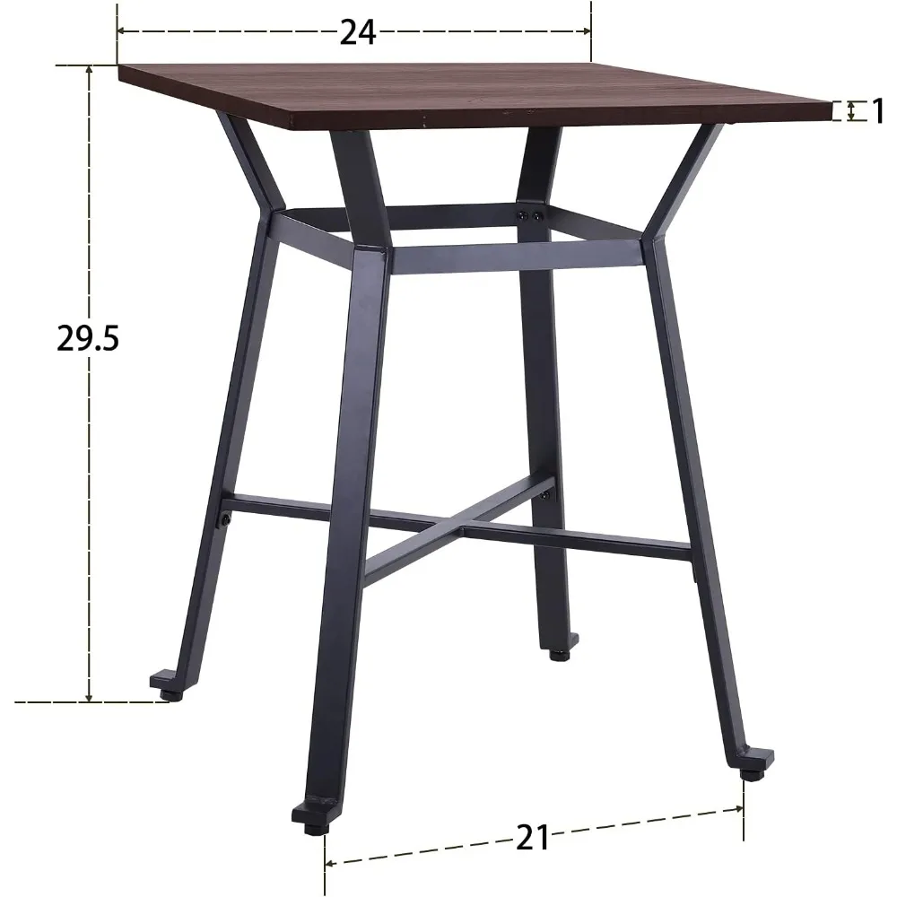 木製天板の正方形カウンターハイトダイニングテーブル、キッチン、パブ、ビストロ、レストランの設定に最適