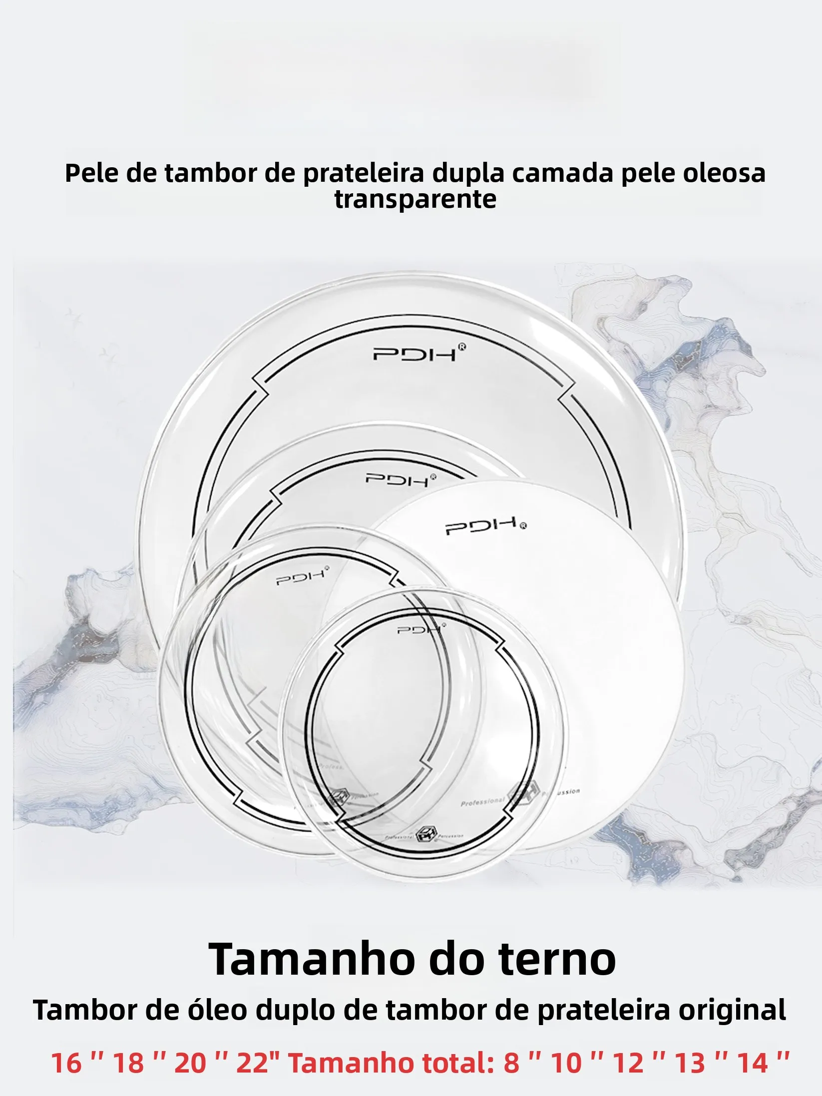 pdh二重層透明オイルフィルムドラムヘッドセットドラムスキン弾力性耐久性音質小型スネアドラムヘッド