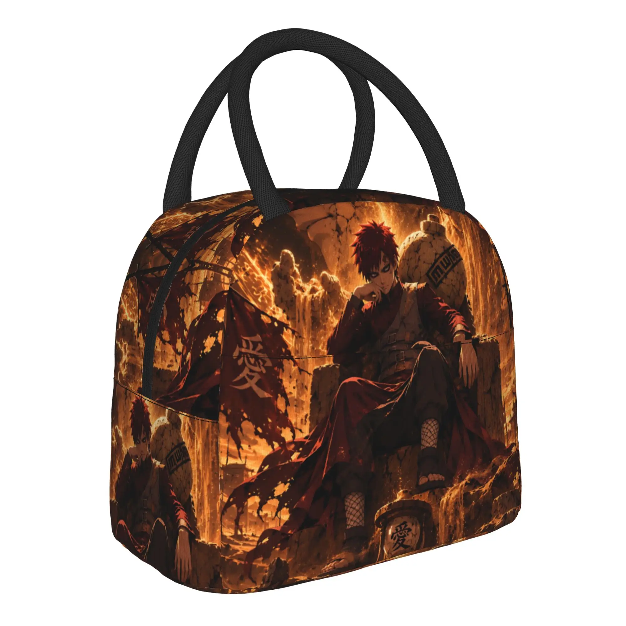 Naruto Anime Theme Insulated Lunch Bag Insulation Bento Pack Rice Bag  bolsa Student Bento Lunch Handbag Insulation