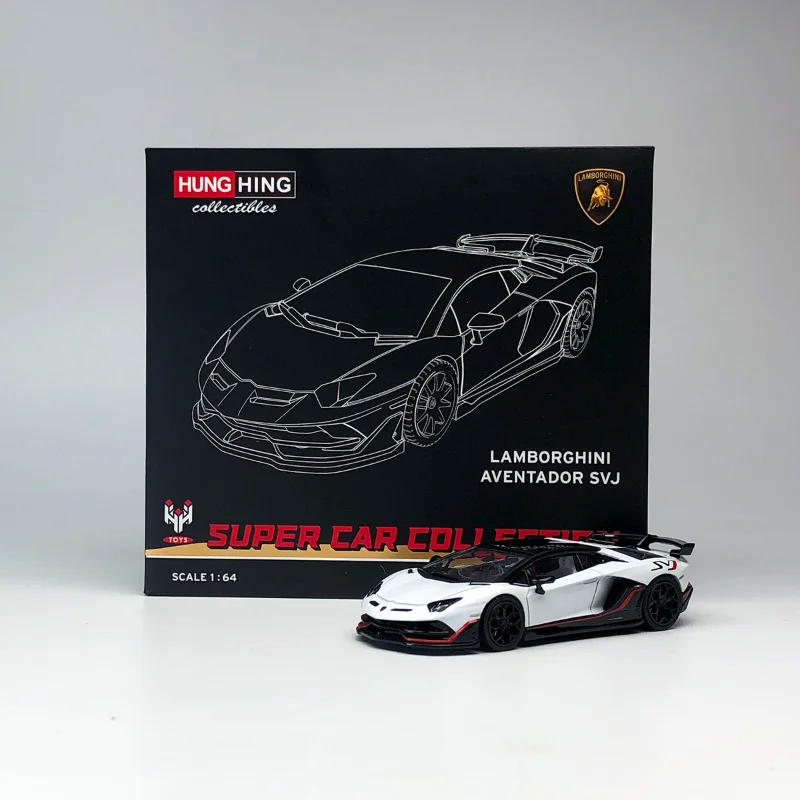 Diecast Model Car 1:64 Size Lamborghini Alloy Car Model Aventador SVJ Super Car Collection Toys for Boys Gift Original Box