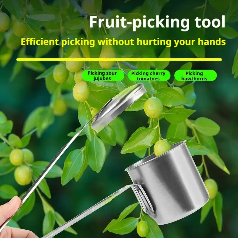 Stainless Steel Fruit Harvesting Tool Metal Picking Tool for Harvest Pear Peach Berry Avocad Fruit Picker Garden Fruit Tool