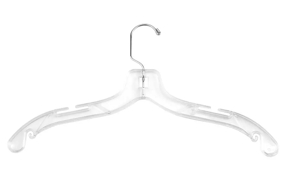 

505 Plastic Dress Hanger, Middle Heavy Weight, 17", Clear (Pack of 100)