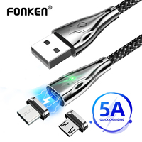 FONKEN Magnetic Cable USB C Type-c Cable 5A Super Fast Charging Cable Micro usb 2m Quick Charger Magnet Cable For Huawei Cable