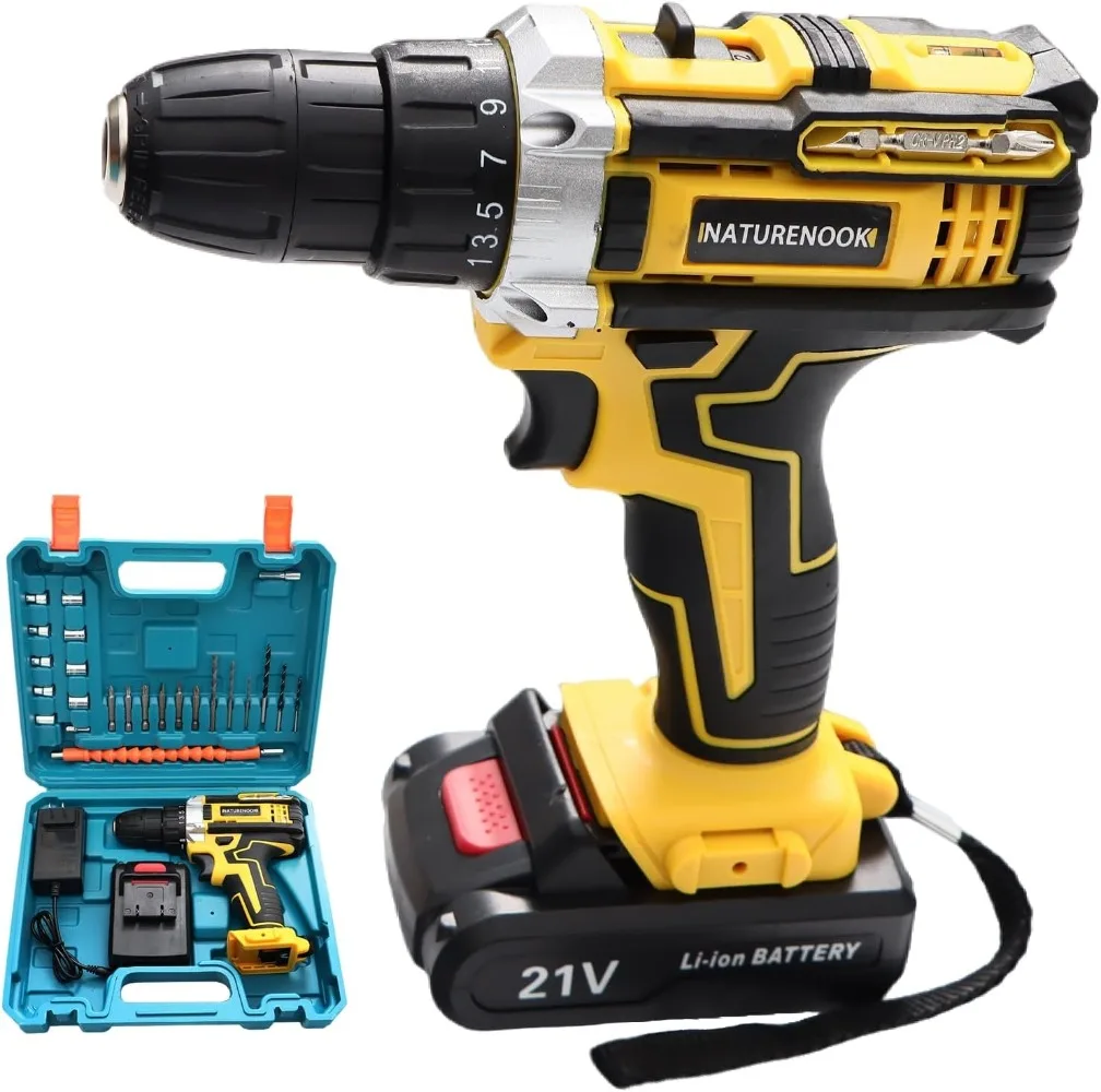 

Drill Set Electric Screwdriver Cordless Power Drill Tools Cordless Drills with Battery and Charger