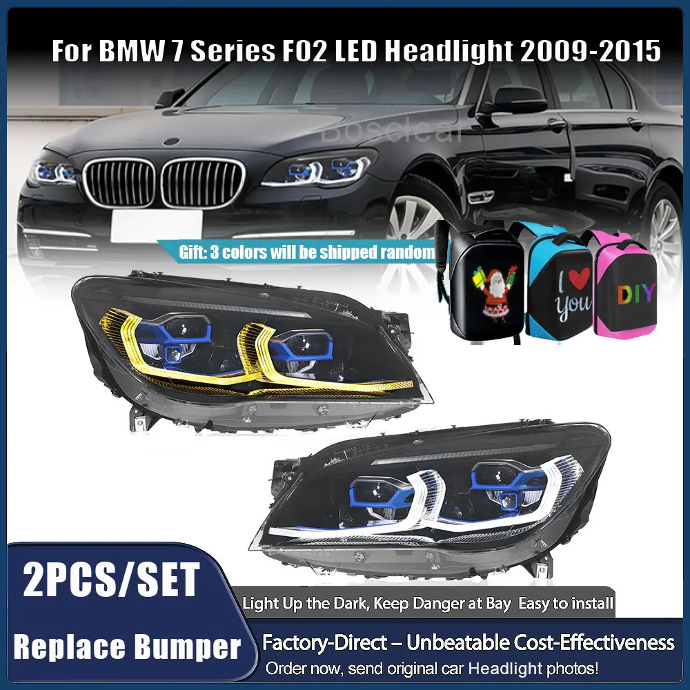 

New LED Head Lamp Assembly Upgrade Modified For BMW 7 Series F02 2009-2015 Headlight Dynamic Signal Head Lamp Auto Accessories