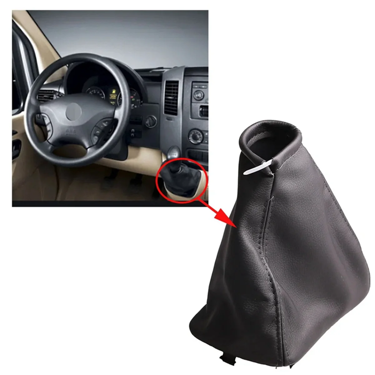 

9062603309 Gear Shift Knob Gaiter Cover Boot Frame Trim Dust Cover for Mercedes Sprinter 906 jasmine