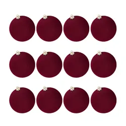 Velvet Christmas Baubles Ornaments Flocked Plastic Xmas Balls Holiday Party Hanging Decorations for Christmas Tree Decor