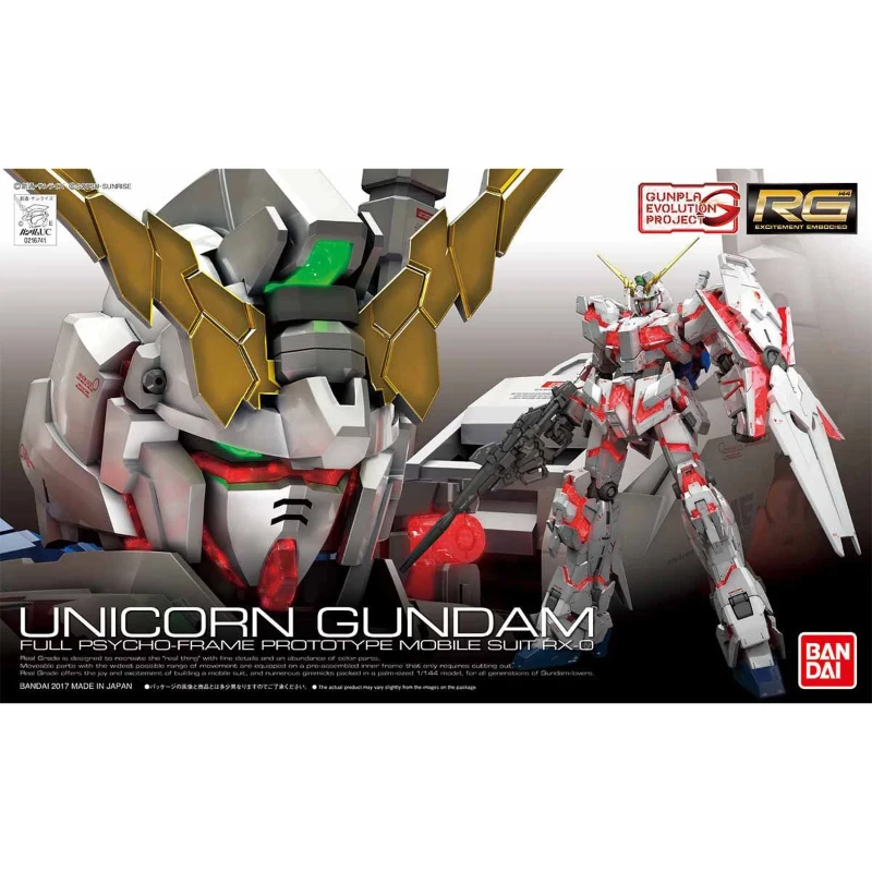 

BANDAI Gundam Original Box Assembly Toy RG1/144 RG25 RX-0 Unicorn Gundam (GEP) Animation Peripheral Model Figure Collection Gift