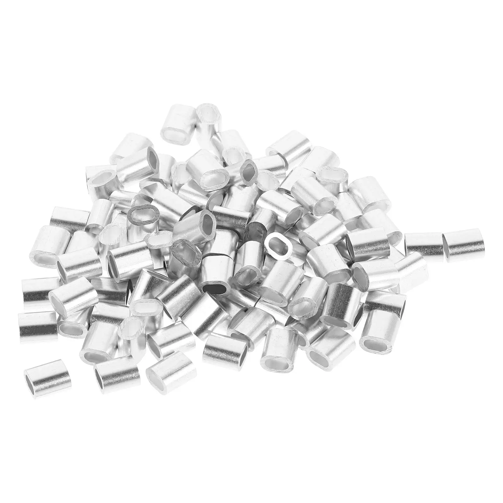 400 pcs Aluminum Oval Hole Wire Rope Clamps for Steel Cable Fastening – Construction, Marine & Aviation Use