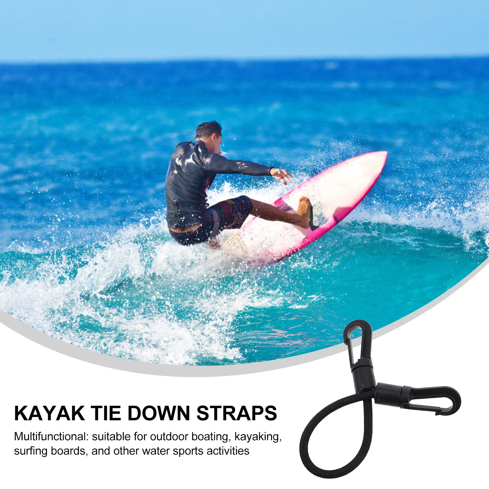 

5Pcs Kayak Elastic Bungee Ropes Dual Head Hook Tie Down Straps Outdoor Camping Hiking Multi Use Elastic Bands Set