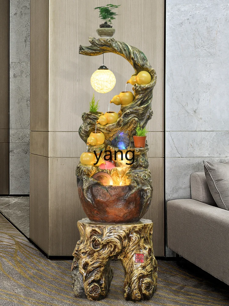 Yhl Fountain Circulating Water Indoor Decoration Lucky Rockery Gourd Landscape beside Sofa Living Room Floor Stand Decoration