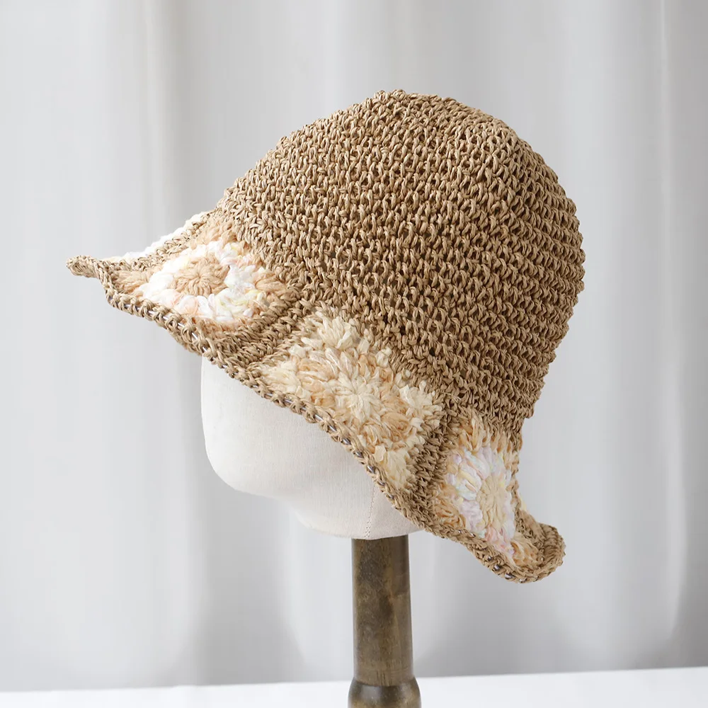 NEUE Frauen Sonnenhut SPITZE BLUME Breite Große Krempe Strand Hüte Frauen Sommer Stroh Hut Faltbare Chapeau Femme Strand UV Schutz Kappe – Detail 8