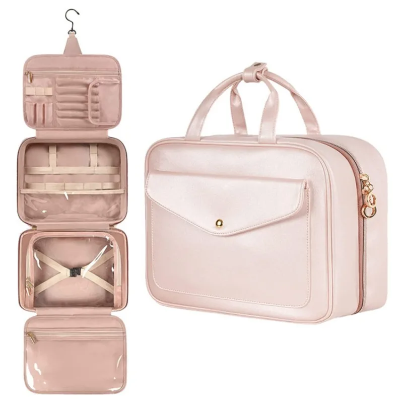 

Ladies' Fashionable Leather Storage Travel Portable Makeup and Wash Bag Wash Set Storage Bag