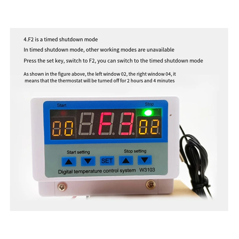 Digital Temperature Controller 220V Max 5000W Digital Thermostat 30A -19 to 99℃ Temperature Controller Switch XH-W3103-DT30