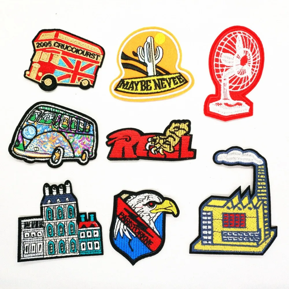 

Cartoon Car Badge Embroidery Patch Patching Jeans Decals Stickers Clothes Accessories Iron on Patches for Clothes Appliques Scp