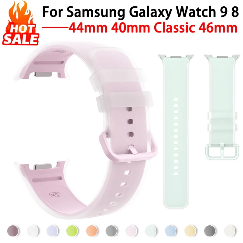 Original-Armband für Samsung Galaxy Watch 9 8, 44mm 40mm Sport-Silikonarmband ohne Lücken, Correa Galaxy Watch8 8 Classic Armbänder