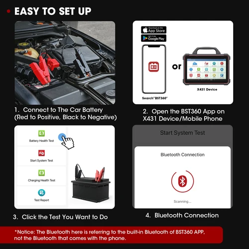 Imagen 2 del producto LAUNCH Herramientas de reparación de automóviles Colecciones i-TPMS Herramienta de inspección de presión de neumáticos, probador de batería de automóvil BST360, endoscopio de vídeo VSP600