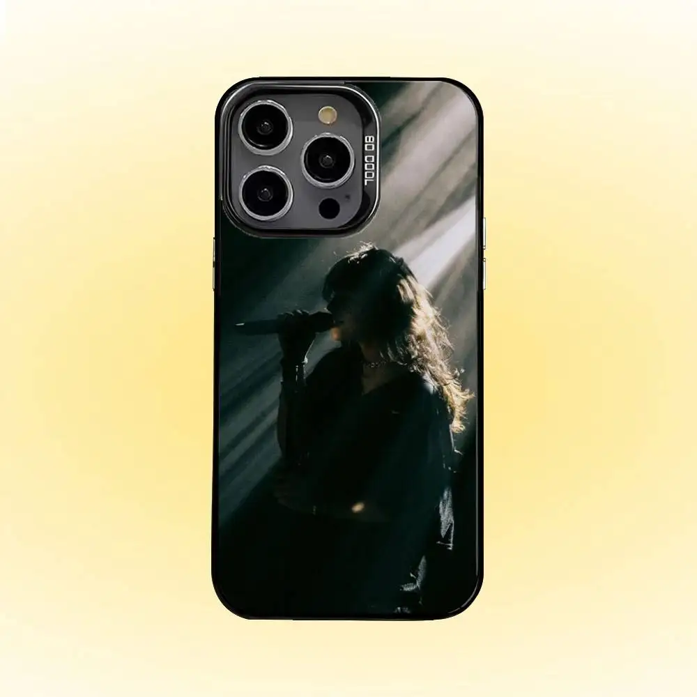 Funda de teléfono A-Ari Singer Abdul para iPhone 16,15,14,13,12,11,Pro,MAX gris mate silicona negra