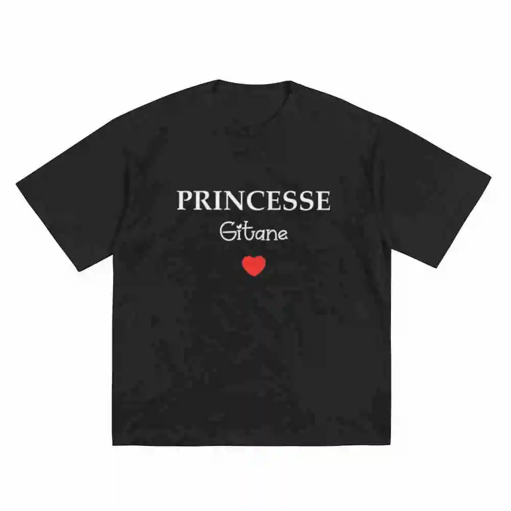 Gypsy Princess Elegant Script Heart Short Sleeve Tee 100% Cotton T-Shirt