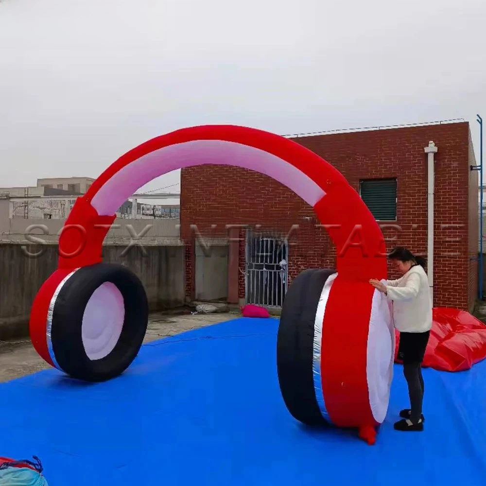 Hot Sale Music Festival Giant Inflatable Headphones Inflatable Headset Inflatable Earphone Event Arch For Advertising