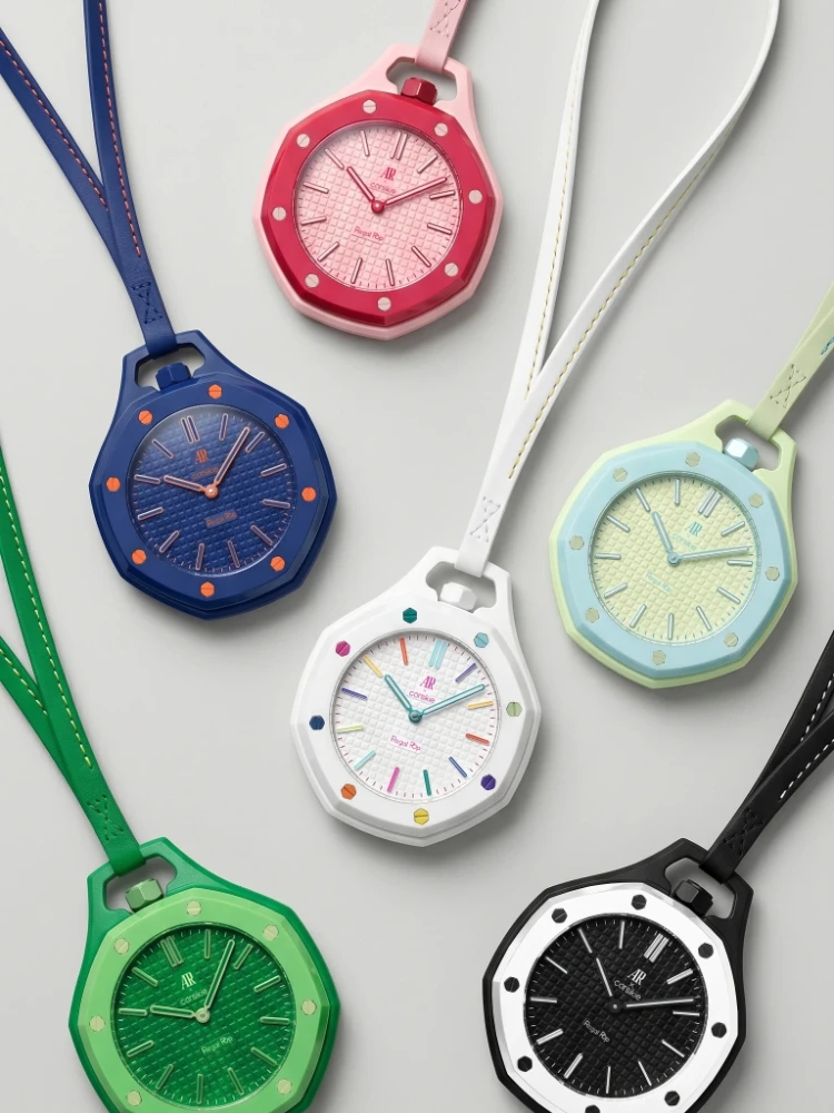 AR Hanging Quartz Watches Collaboration Pocket Watch Fashion Royal Style Octagon Pendant Dopamine Color Waterproof Decorative - view 3