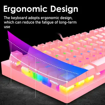 ZIYOU LANG K2 Pembe Mavi Anahtar %60 Mini Kablolu Mekanik Klavye, Chroma RGB Arka Aydınlatmalı, Tıklama Sesli Mavi Anahtar 10 best sales Mavi anahtarlı klavye - №5