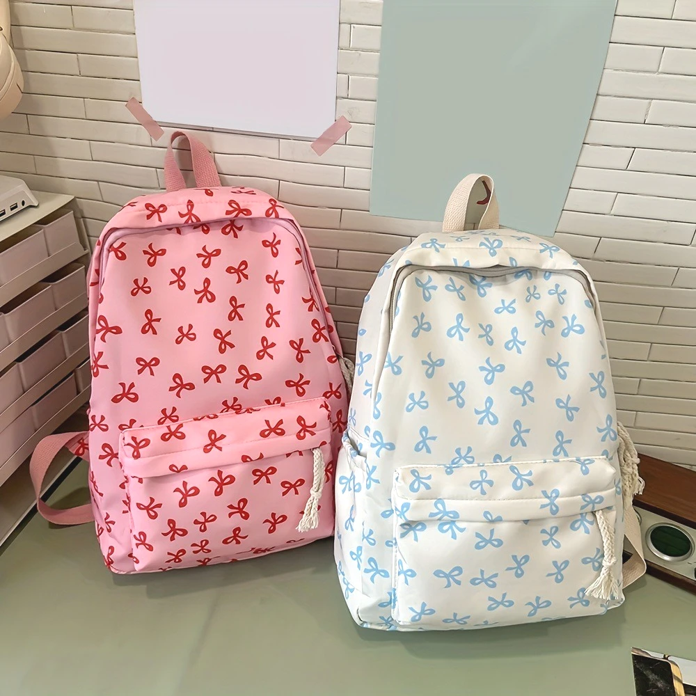 

Spring Summer New Bow Backpack Girls' Fashion Casual Bag Versatile for Commute Sports Travel