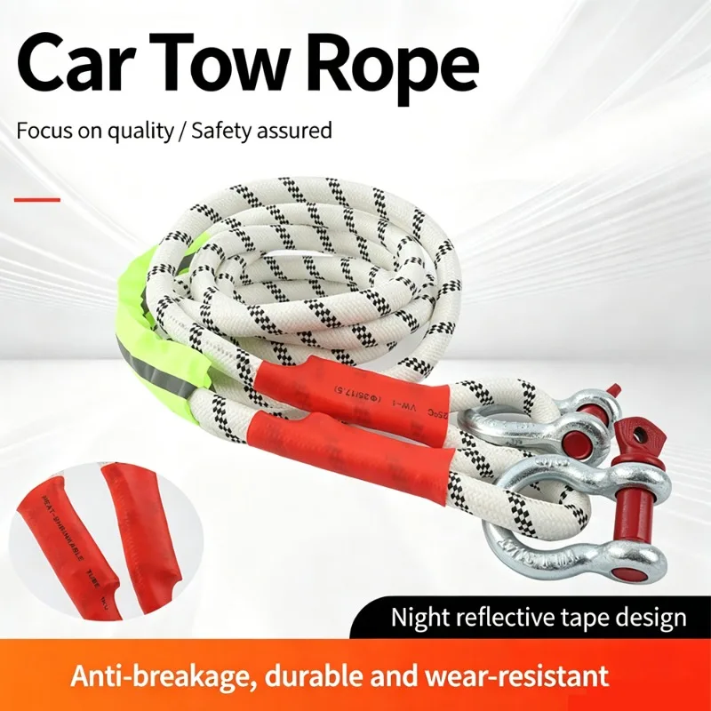 

Multiple Sizes Car Outdoor Off-road Trailer Tow Rope Emergency Rescue Rope Thicker Car Nylon Colour Changing Nylon Pulling Rope