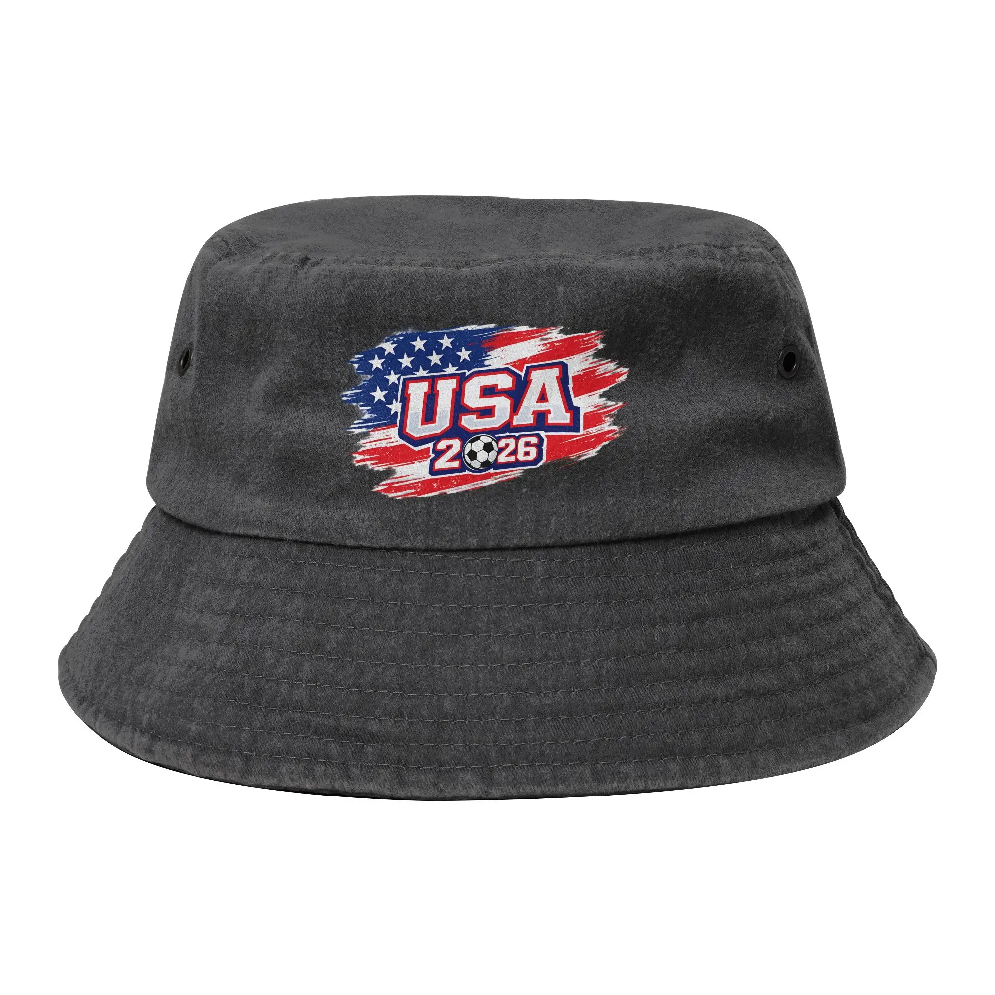 United States Football Fan Bucket Hat for Women Men Summer American Soccer 2026 Distressed Denim Sun Hats Unique Fishing Cap