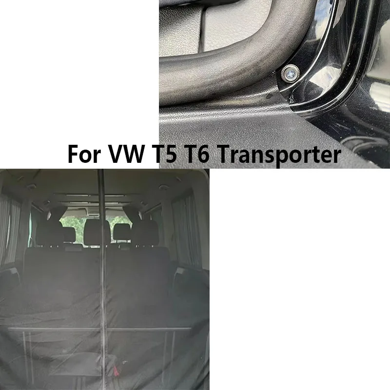 Adjustable Magnetic Barn Door Tailgate Fly Screen Mosquito Net Insect Barrier for VW T5 T6 Transporter RV Vehicle Accessory