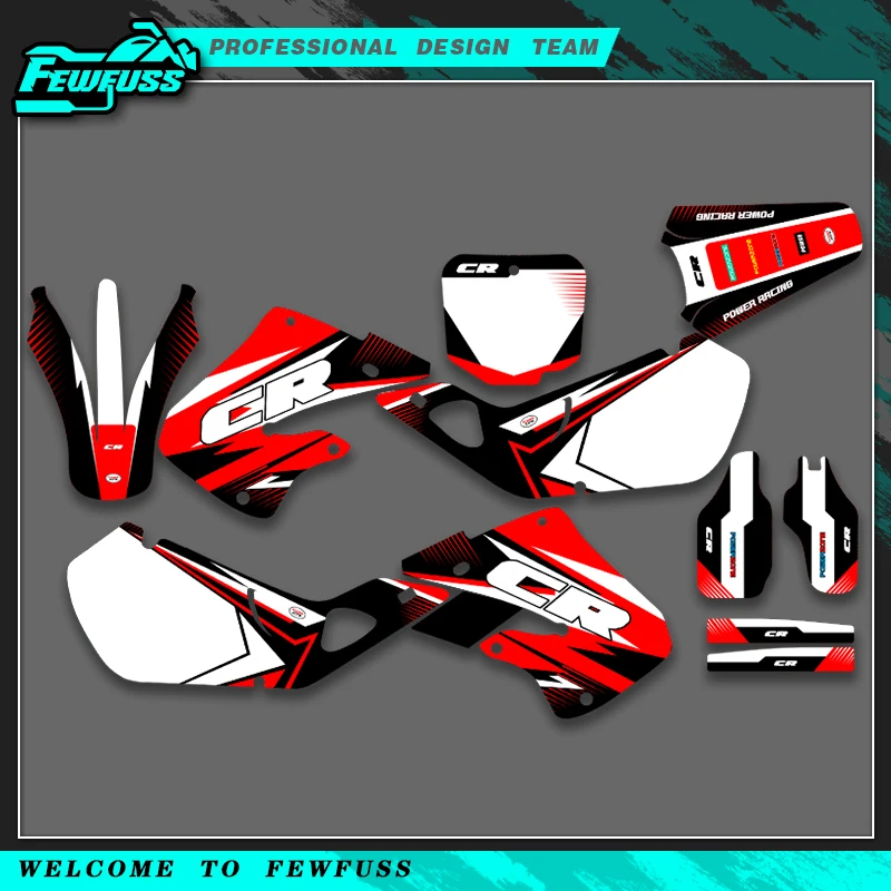

Fewfuss For Honda CR125 CR 125 1998 1999 CR250 CR 250 1997 1998 1999 Full Graphics Decals Stickers Motorcycle Background Custom