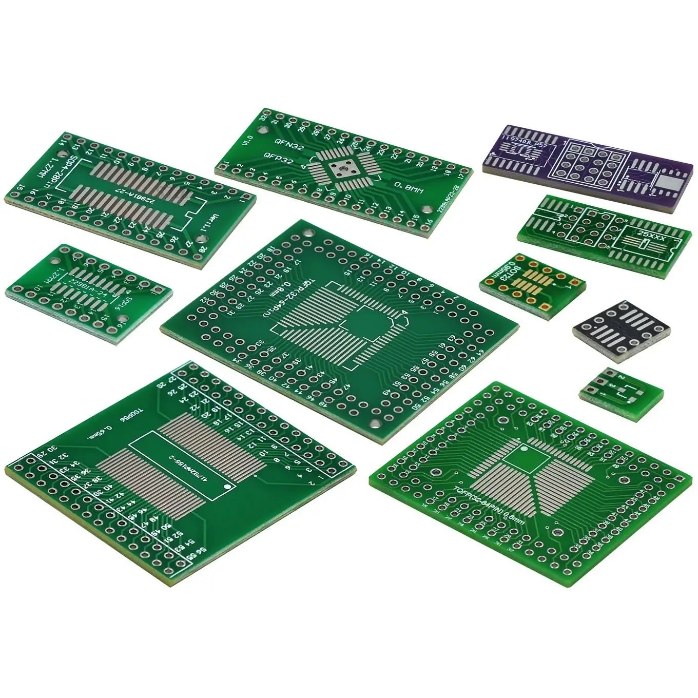 SOP Transfer Board SOP8 SOP10 SOP16 SOP28 TQFP QFN56/64 IC Test Board PCB Board SOT23 SMD to DIP