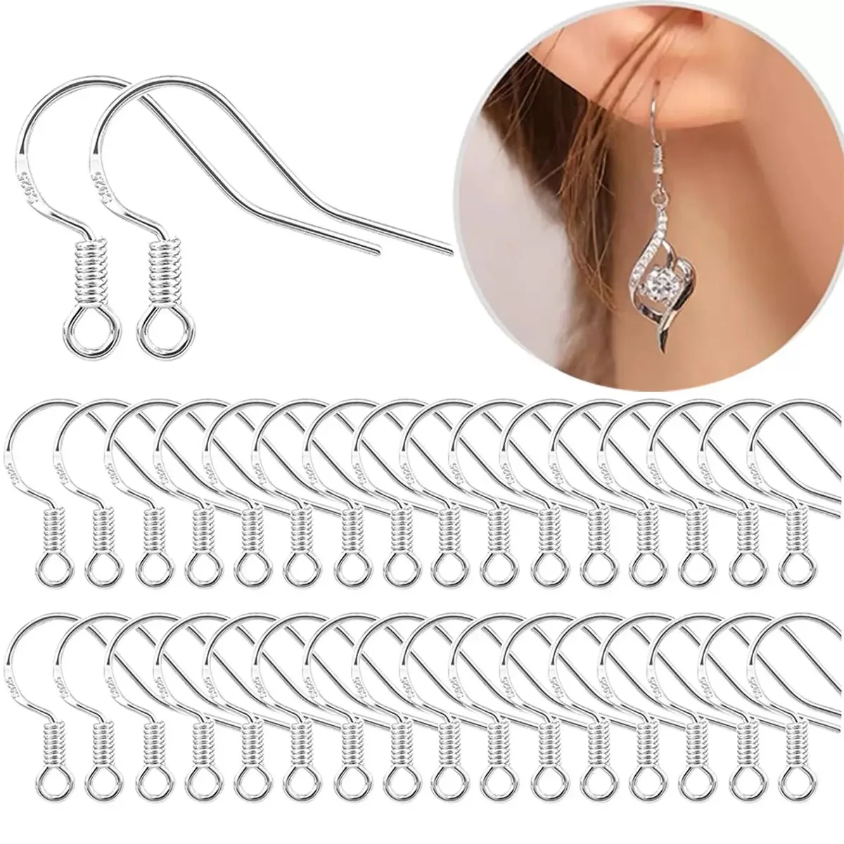 Gold Silver Jewelry Earring, DIY Earring Component, Semi-finished Jewelry Accessories Material Equipped with Earplugs