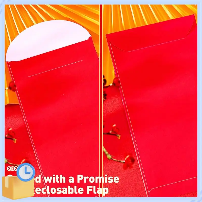 Populaire 36 stuks Chinese rode enveloppen 2024 Nieuwjaar, 6 ontwerpen, Chinese enveloppen voor geld 2024 Dragon Lunar New Year, 6.5X3.5Inch D