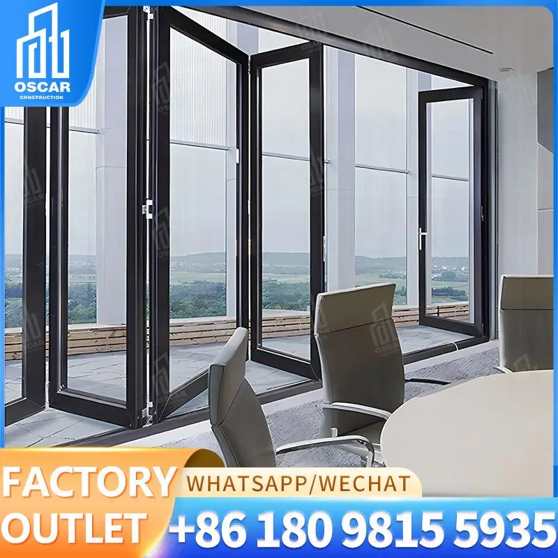 

Customizable European Style Folding Bifold Door Ideal for Office Spaces Factory Direct Supply Bifold Door