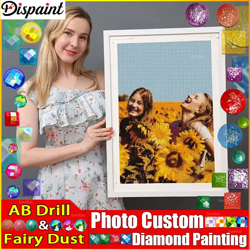 Dispaint Fairy Dust AB Photo custom! Private custom! DIY Embroidery 5D diamond Painting Cross Stitch Full Rhinestone Decor Gift