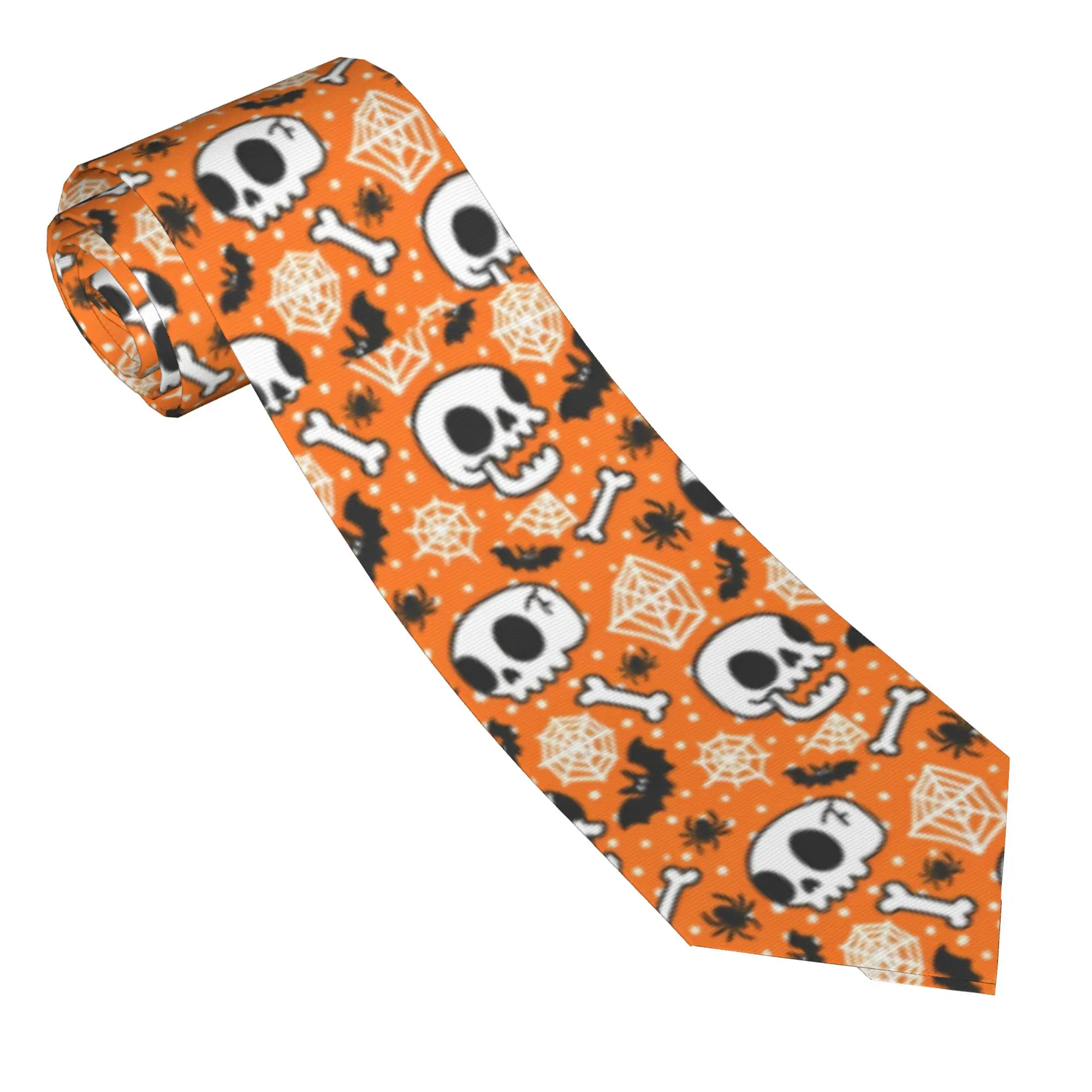 Halloween Pumpkins Ghosts Neckties Women 8 cm Trick or Treat Kawaii Neck Ties for Mens Slim Gravatas Accessories Cosplay Props