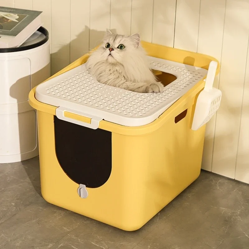 

Fully Enclosed Cat Litter Box, Flip-up Toilet, Pet Odor Isolation, Anti-splash, Anti-sand, Large Bedpan