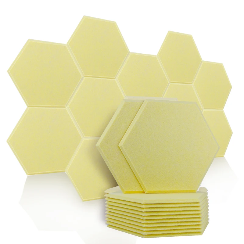 Sound Proof Wall Panels 12Pcs Hexagon Gaming Room Decoration Acoustic Panel Environmental Noise Pared Insulation Door Seal Strip