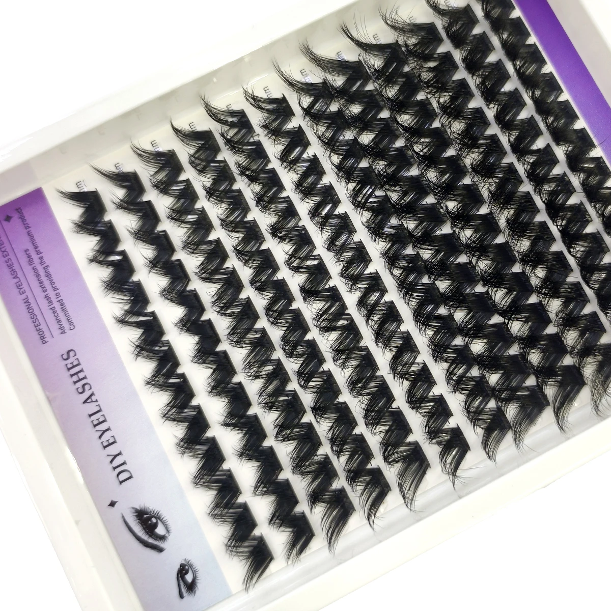 HBZGTLAD 12 Reihen DIY Cluster Wimpern 8-16mm Katzenaugen-Wimpern Unsichtbares Band Premium Nerz Manga Wimperncluster Natürlicher Stil Faux Cils – Detail 5